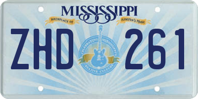 MS license plate ZHD261