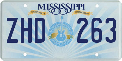 MS license plate ZHD263