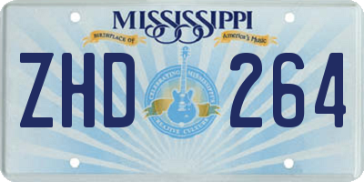MS license plate ZHD264