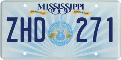 MS license plate ZHD271
