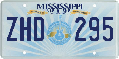 MS license plate ZHD295