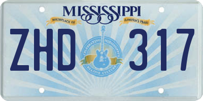MS license plate ZHD317