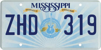 MS license plate ZHD319