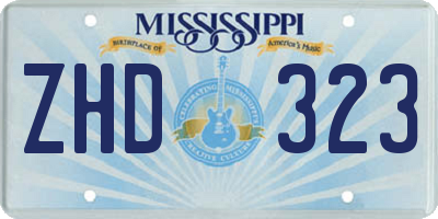 MS license plate ZHD323