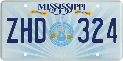MS license plate ZHD324