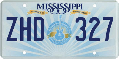 MS license plate ZHD327