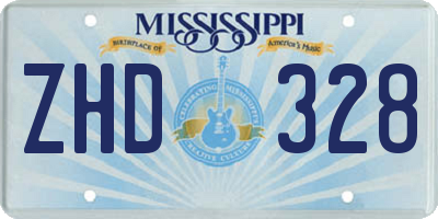 MS license plate ZHD328