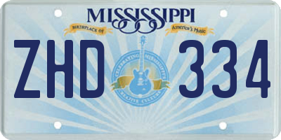 MS license plate ZHD334