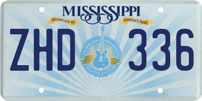 MS license plate ZHD336