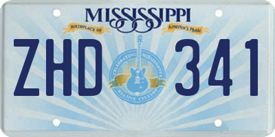 MS license plate ZHD341