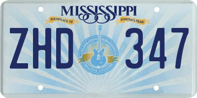 MS license plate ZHD347