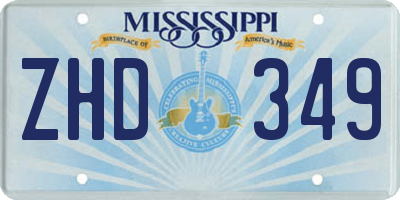 MS license plate ZHD349