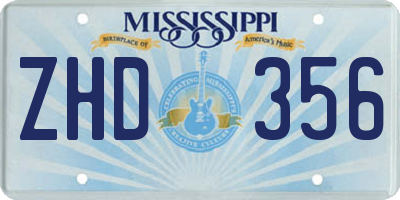 MS license plate ZHD356