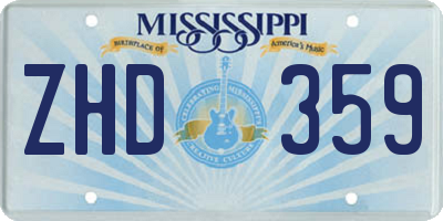 MS license plate ZHD359