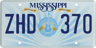 MS license plate ZHD370