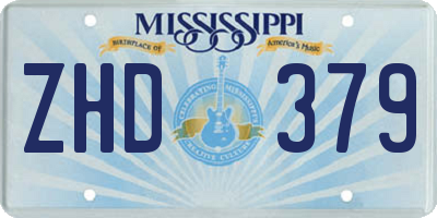 MS license plate ZHD379