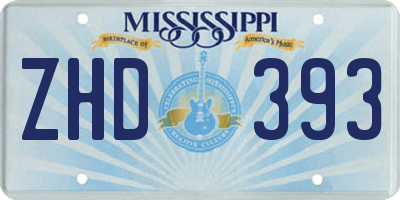 MS license plate ZHD393