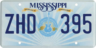 MS license plate ZHD395