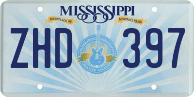 MS license plate ZHD397