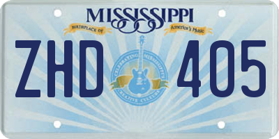 MS license plate ZHD405