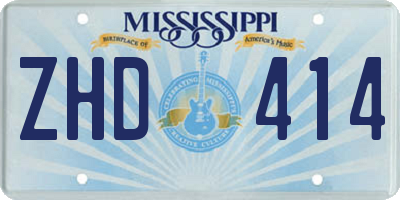 MS license plate ZHD414