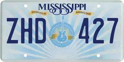 MS license plate ZHD427