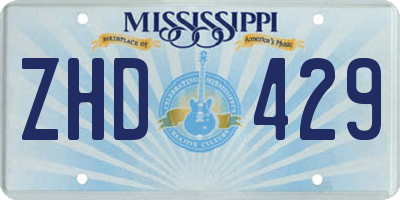 MS license plate ZHD429