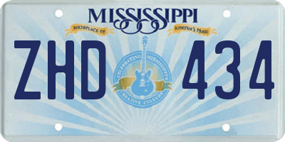 MS license plate ZHD434