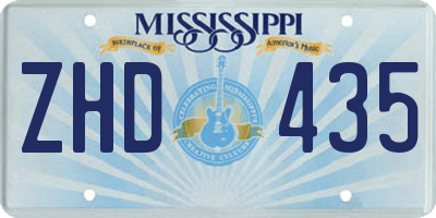 MS license plate ZHD435