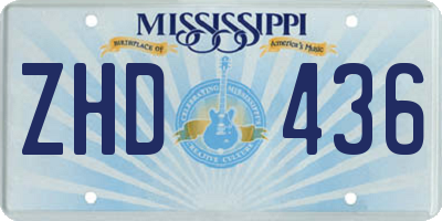 MS license plate ZHD436