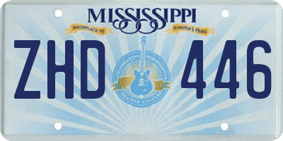 MS license plate ZHD446