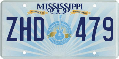 MS license plate ZHD479