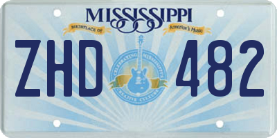MS license plate ZHD482