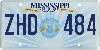 MS license plate ZHD484
