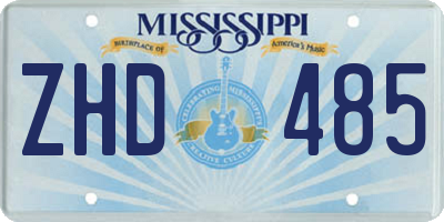 MS license plate ZHD485