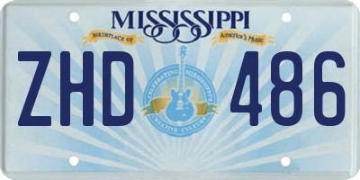 MS license plate ZHD486