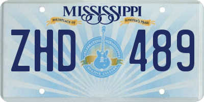 MS license plate ZHD489