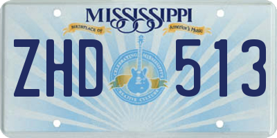 MS license plate ZHD513