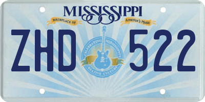 MS license plate ZHD522