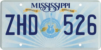 MS license plate ZHD526
