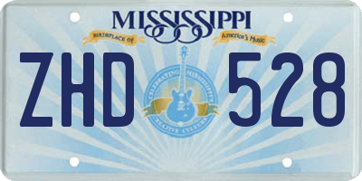 MS license plate ZHD528