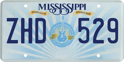 MS license plate ZHD529