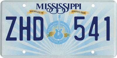 MS license plate ZHD541