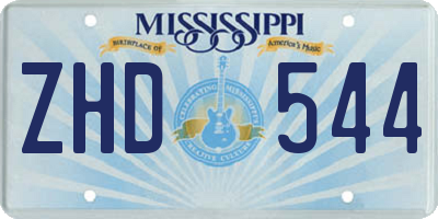 MS license plate ZHD544