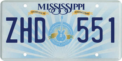 MS license plate ZHD551