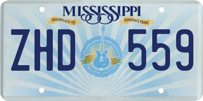 MS license plate ZHD559