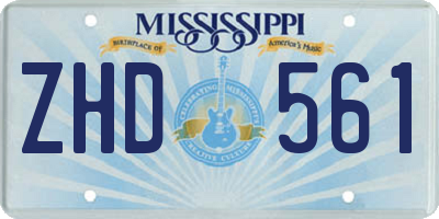 MS license plate ZHD561
