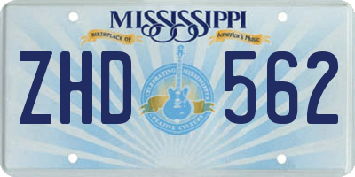 MS license plate ZHD562