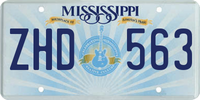 MS license plate ZHD563