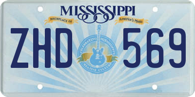 MS license plate ZHD569